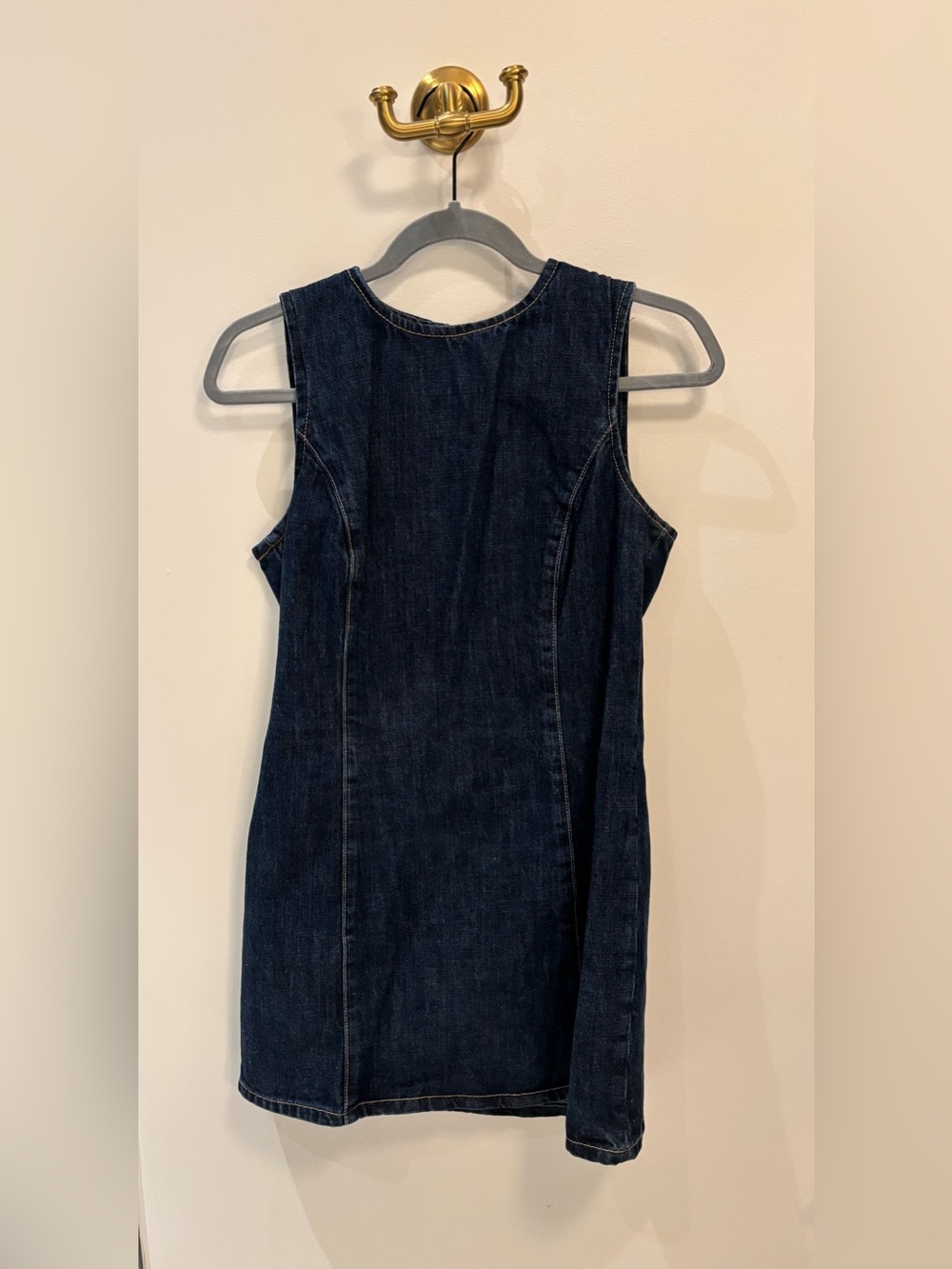 Zara Dark Blue Denim Mini Dress - Sleeveless